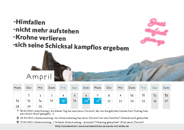 NEU! Demotivationskalender, Tischkalender 2025  - Nachdenkliche Sprüche mit Bilder DIN A4